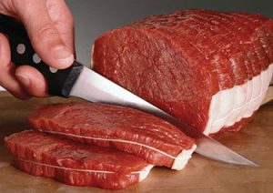 Vlees ver van het mes